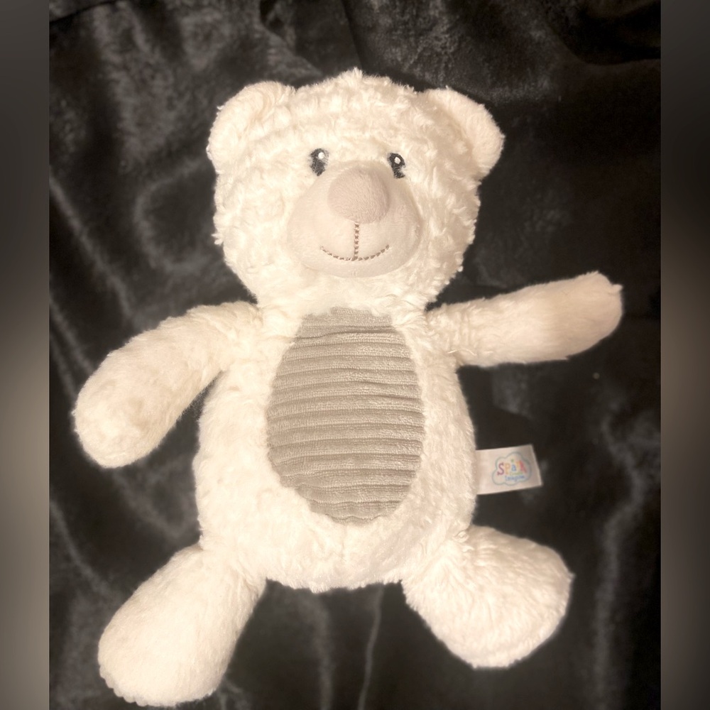 Baby rattle white teddy bear